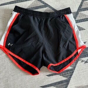 Under Armour Heat Gear Shorts Blk Orange  Size XS
